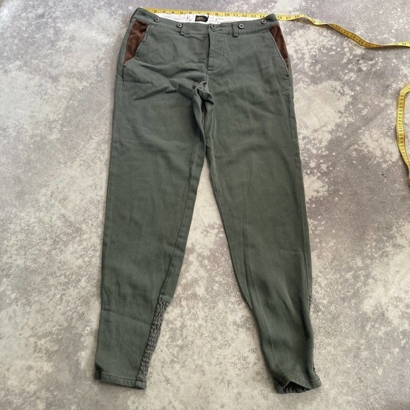 LL Bean Flat‎ Front Casual Pant Green women’s size 6 Button fly Cotton - Picture 1 of 12